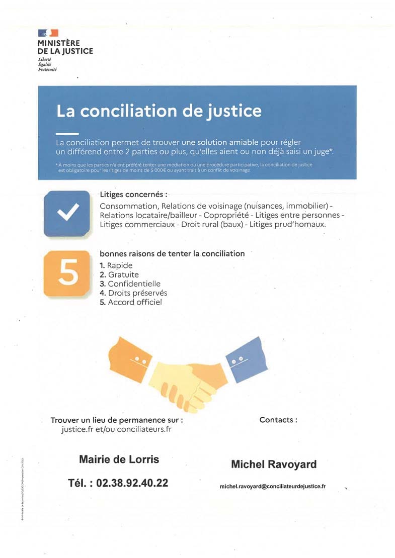 Conciliation de justice - Mairie de Coudroy