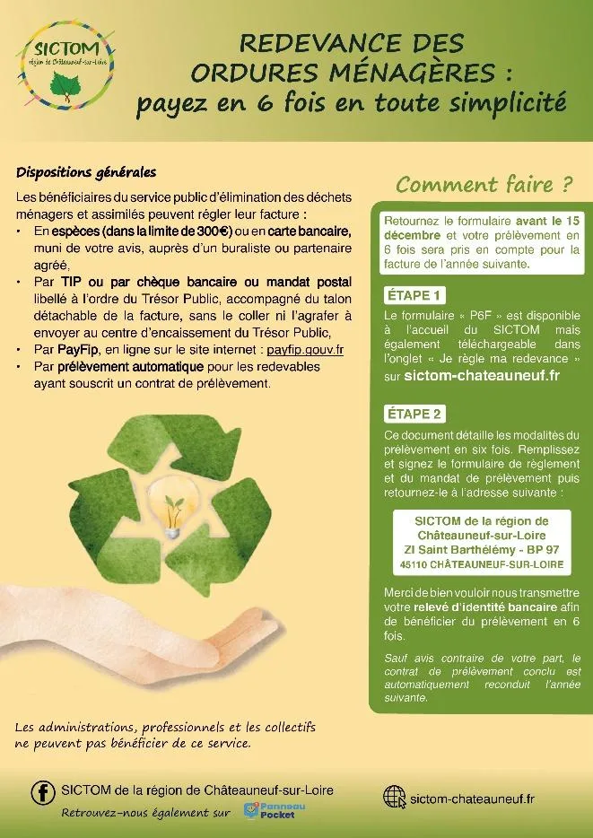 SICTOM - Brochure - Prélèvement en 6fois