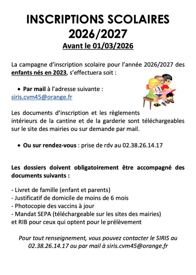 SIRIS - Inscription scolaire - 2026/2027